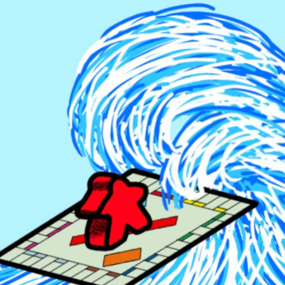 波瀾盤上のロゴ